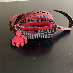 Small Red, Black, & Gray Kipling Bag
